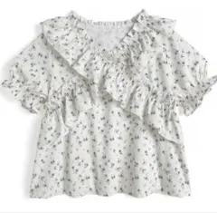 GRL グレイル クロスフリル花柄ブラウス[pp213]