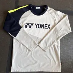 YONEX ライトトレーナー Mサイズ ホワイト/ネイビー/イエロー