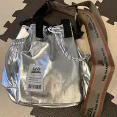 未使用　Java 巾着ショルダーバッグ　シルバー