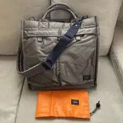 ★超美品★ ポーター PXタンカー 2WAY トートバッグ シルバーグレー L