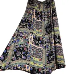 PORINA レトロ総柄スカート 古着　個性的