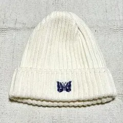 【Needles】ニードルス/定番ロゴ/ビーニー・ニットキャップ・ニット帽(白)のサムネイル