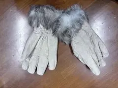 レザー ファー付き 冬用手袋