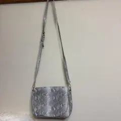 グレー ヘビ柄 ショルダーバッグ