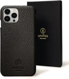 unifiss iPhone 13Pro ワイヤレス充電対応 高級 PUレザー黒
