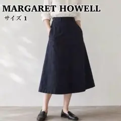 MARGARET HOWELL リネン100 フレアスカートⅡ ネイビー ロング - メルカリ