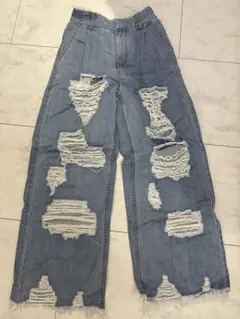 jouetie ジュエティ　デニム　パンツ　ダメージ　ジーンズ　ハイウエスト