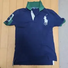 【極美品】ラルフローレン ビッグポニー ポロシャツ 紺×緑 150 希少カラー