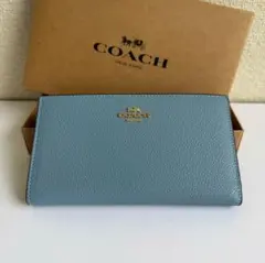 COACH CJ884 ライトブルー長財布 新品未使用 - メルカリ