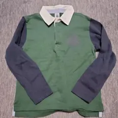 長袖ポロシャツ 100cm/110cm 緑とネイビー　記名あり