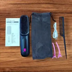 【新品未使用】ヒートブラシ コードレス ブラシ型ヘアアイロン
