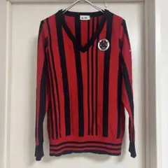 美品　adidas golf ゴルフウエア　ニット　セーター　ストライプ