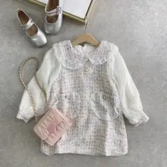 ラス1 スーツ 女の子 入園　入学 フォーマル ワンピース Aライン 膝丈 長袖