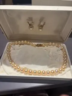 k18真珠ネックレスとイヤリングセット