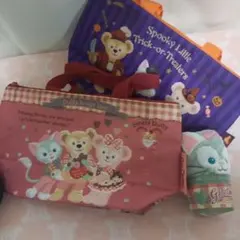 美品　ダッフィー ミッキー バレンタイン バッグ　ハロウィン　ハンドタオル