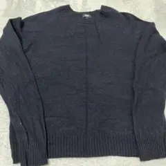 ダークネイビー クルーネックニット