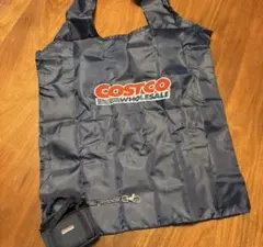 新品未使用*COSTCO ミニバック付きエコバッグ　ネイビー キーチェーン付きのサムネイル