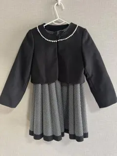 フォーマルドレス 黒と白の柄　110