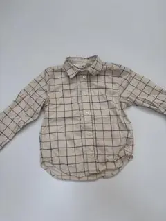 H&M ベージュ チェック柄 シャツ 92