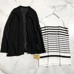 M17550 未使用　プロバドール　軽くてさらさら強撚クールニットアンサンブルL