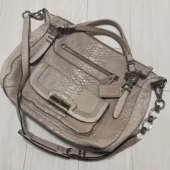 【値下げ】COACH  ショルダーバッグ　パイソン