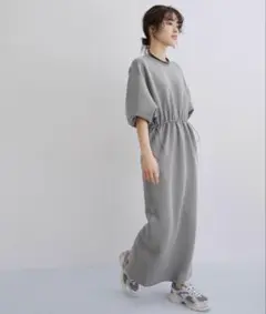 ADAM ET ROPÉ グレー ハーフスリーブワンピース アダムエロペのサムネイル