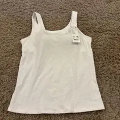 新品ユニクロエアリズムコットンブラタンクトップ00White Lサイズ