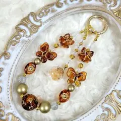 アクリルビーズストラップ ✨ドームビーズ 大人可愛い ハンドメイド