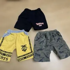ポケモン・恐竜柄 半ズボン3点セット 100cm~