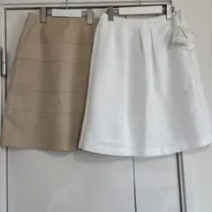 新品未使用 膝丈スカート2点セット 通勤きれいめM 夏用　オフィスカジュアル