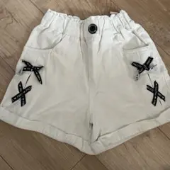 リボン付きホワイトハーフパンツ 130cm