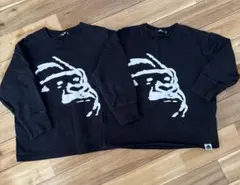 ゴリラプリント黒長袖Tシャツ　1枚のみ