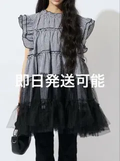 Fit more ぷっくりチェックティアードトップス 新品 未使用 - メルカリ