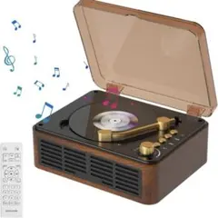 レトロ多機能CDプレーヤー 卓上置きBluetooth/USB/FM/AUX