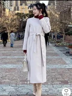 新品未開封　ロイヤルパーティー　ノーカラーコート　ベージュ　フリーサイズ