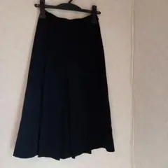 ブラックプリーツスカート背面ゴムウエスト26ｃｍ中古美品SかМサイズく