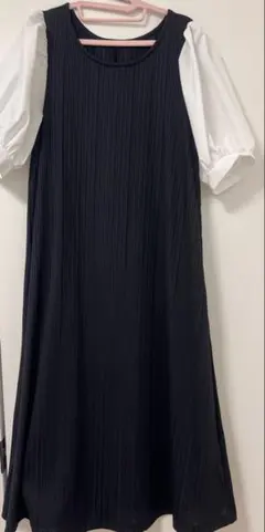 マタニティワンピース　五分袖　授乳服