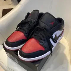 美品Nike Air Jordan 1 Low ブラック/レッド 8