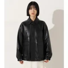 レザージャケット　レザーブルゾン　ブラック　ライダース