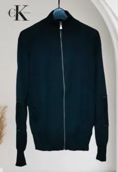 カルバンクライン 薄手 ジップアップ ニット ウール100%