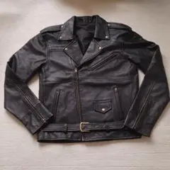☆XL■羊革■ ダブルライダース■ ベルト付■YKK■ブラック☆