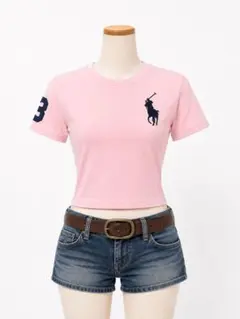 レア‼️ラルフローレン Ｔシャツ ビッグポニー ピチTシャツ ピンク 短丈のサムネイル