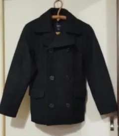 美品　GapKids 男の子用　濃紺 ウール混Pコート中綿入　160cmsize