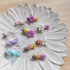 ラプンツェル風　髪飾り　花ヘアピン　ヘアクリップ　ヘアアクセサリー　ヘアピン