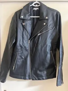 NYLAUS ダブルライダースジャケット ブラック L 合皮