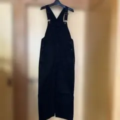 美品　GU オーバーオール サロペット ブラックデニム S
