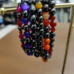 まとめ売り磁気ストーンブレスレット6個セット　ヘマタイト