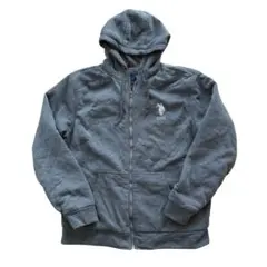 U.S. Polo Assn. グレー ボアパーカージップアップ XL輸入 古着