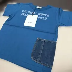 F.O.U デニムポケット付きTシャツ ブルー 120cmのサムネイル