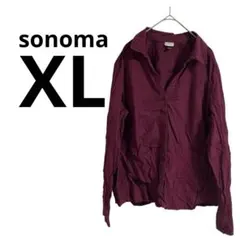 お値下げ歓迎⭐️sonoma 【XL】バーガンディ 長袖シャツ